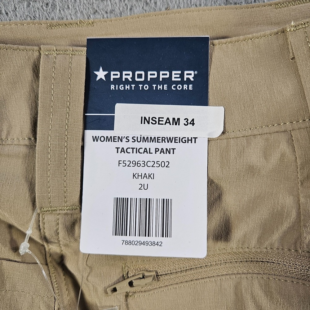 NEW Propper Lightweight Tactical Pants Women Khaki Size‎ 2 Inseam 34